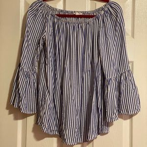 Blue and white striped shirt